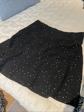 Black Speckled A-Line Skirt